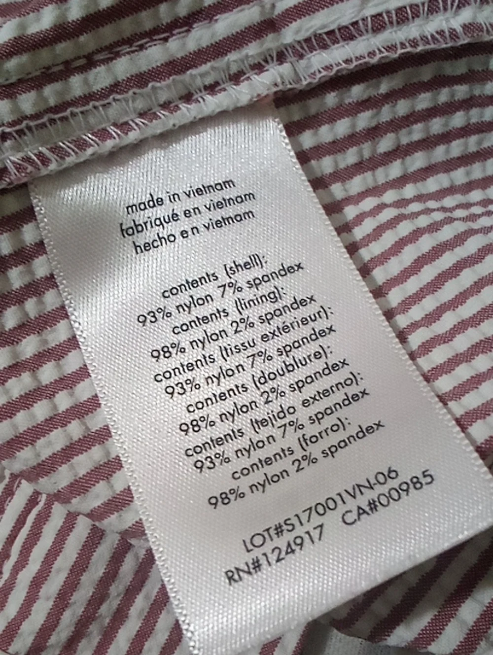 🌁 EUC: ONIA; MENS CALDER, STRIPED STRETCH SEERSUCKER SWIM SHORTS, BRICK/32